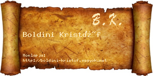 Boldini Kristóf névjegykártya